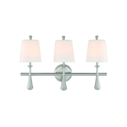 Craftmade Palmer 23" 3-Light Brushed Polished Nickel Vanity Light With Frosted Opal White Glass Shades