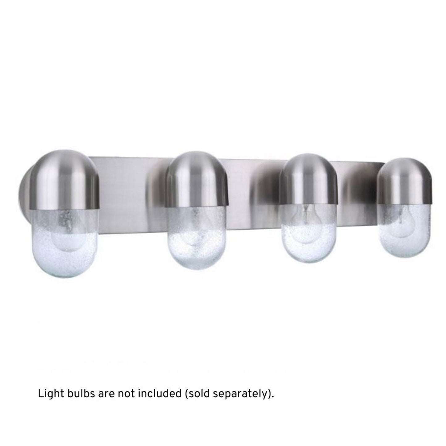 Craftmade Pill 31" 4-Light Brushed Polished Nickel Vanity Light With Clear Seeded Glass Shades