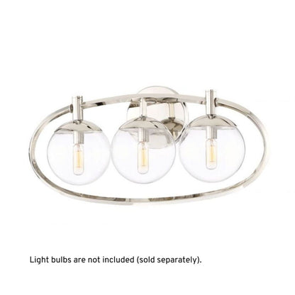 Craftmade Piltz 23" 3-Light Polished Nickel Vanity Light With Sphere Clear Glass Shade