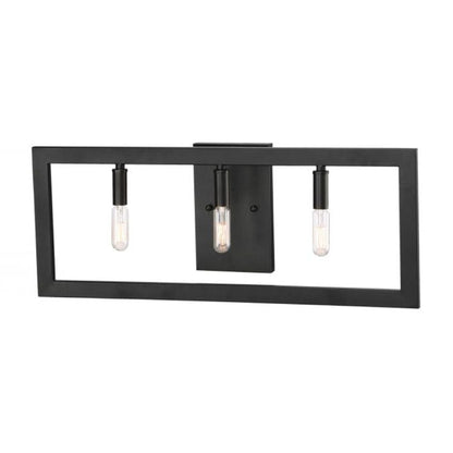 Craftmade Portrait 23" 3-Light Espresso Candle-Style Vanity Light With Rectangular Open Frame Shade