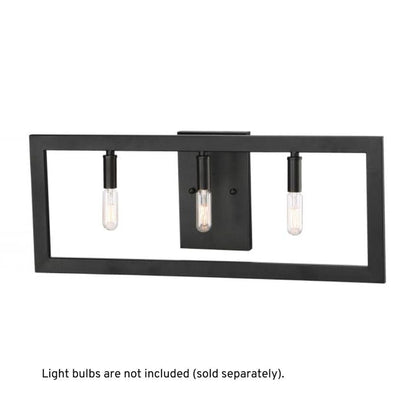 Craftmade Portrait 23" 3-Light Espresso Candle-Style Vanity Light With Rectangular Open Frame Shade