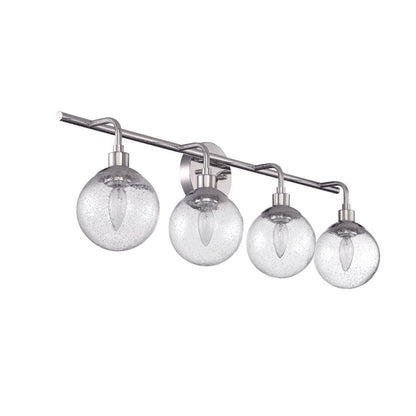 Craftmade Que 33" 4-Light Chrome Vanity Light With Clear Seeded Glass Globe Shades