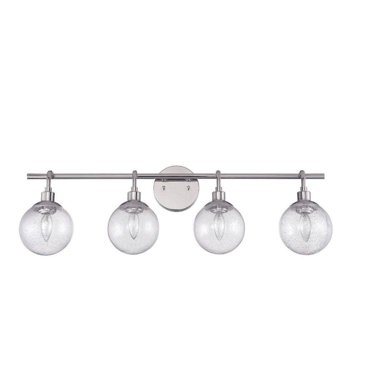 Craftmade Que 33" 4-Light Chrome Vanity Light With Clear Seeded Glass Globe Shades