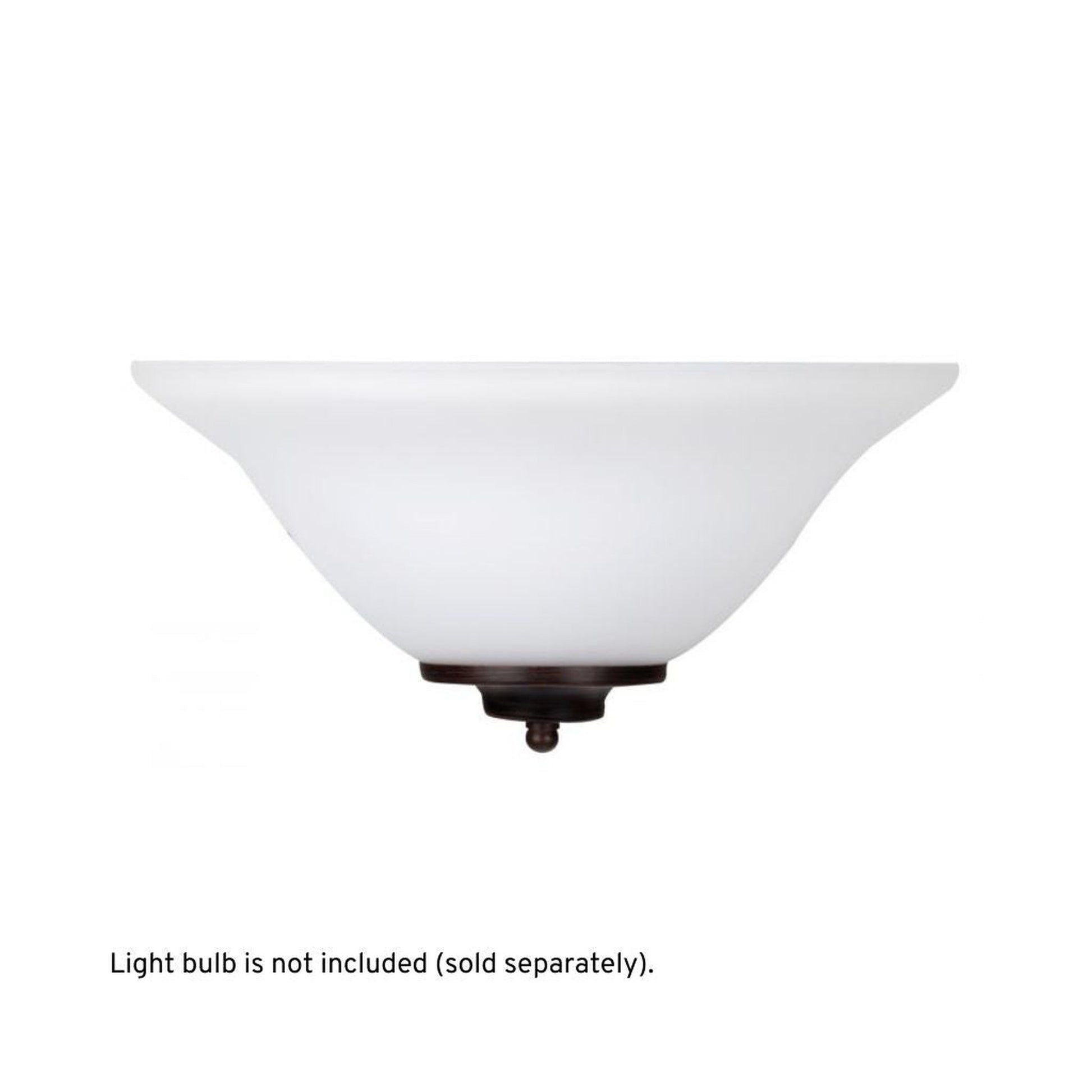 Craftmade Raleigh 7" x 13" 1-Light Old Bronze Wall Sconce With Bowl White Frosted Glass Shade