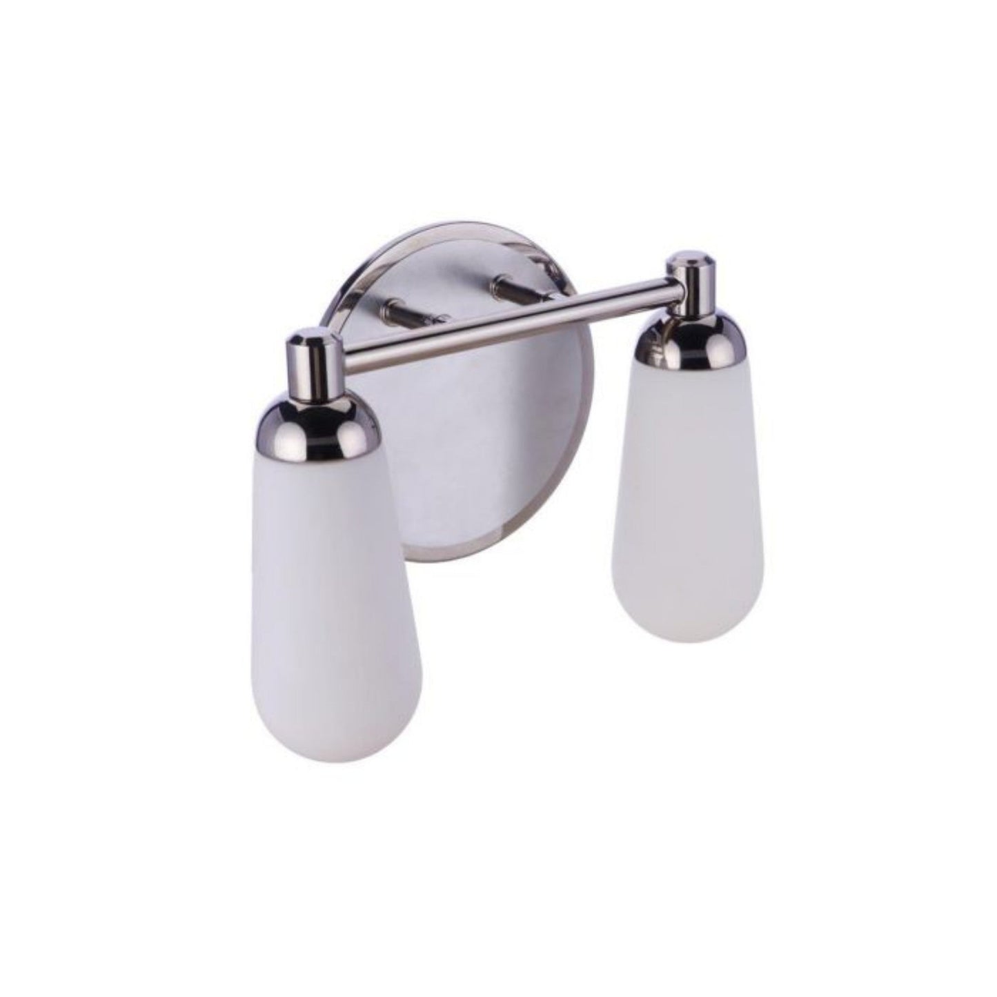 Craftmade Riggs 12" 2-Light Brushed Polished Nickel Vanity Light With White Elongated Glass Shades