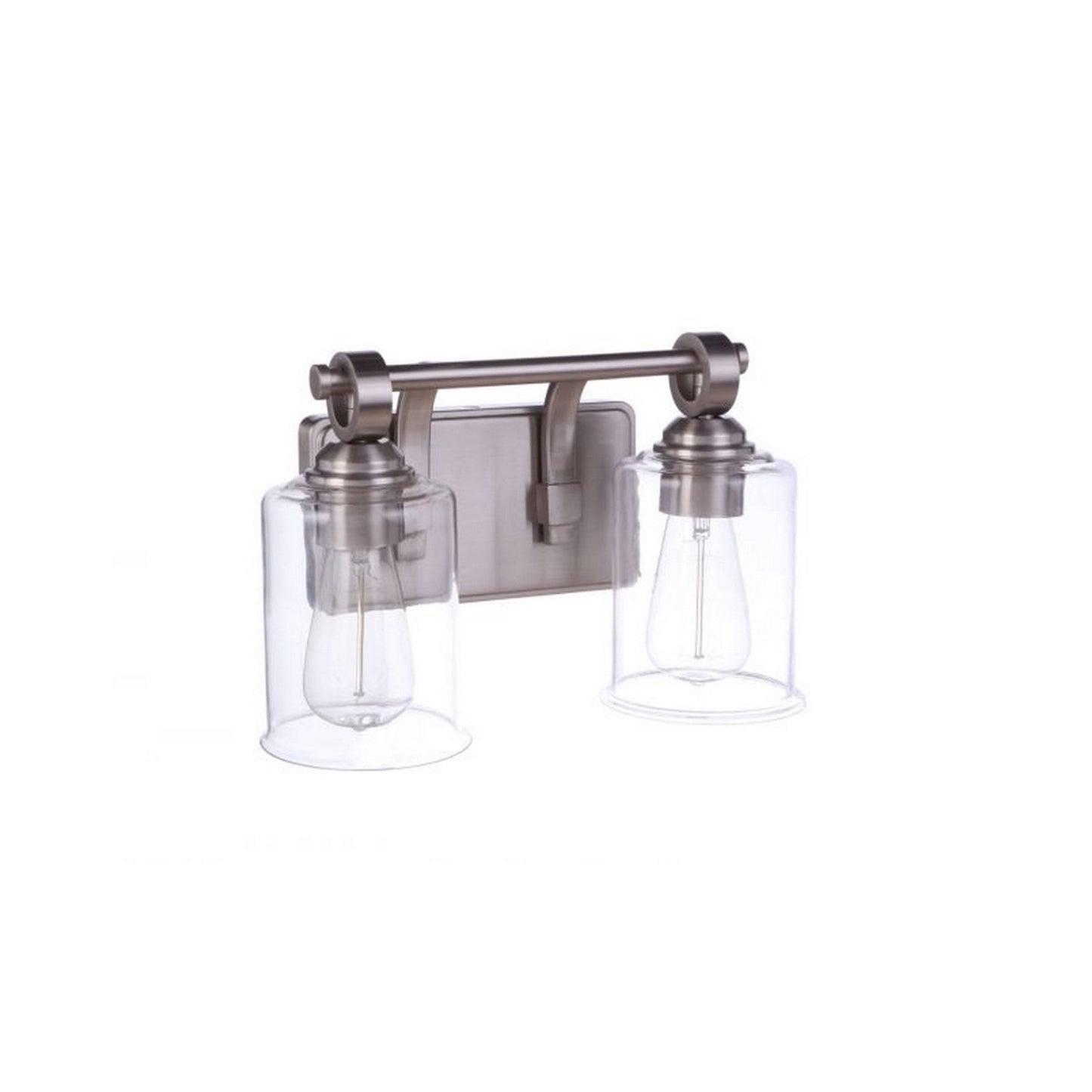 Craftmade Romero 14" 2-Light Brushed Polished Nickel Vanity Light With Clear Glass Shades