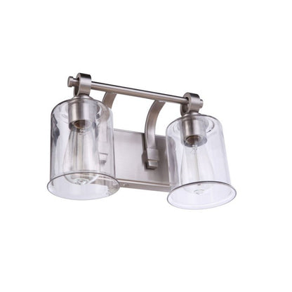 Craftmade Romero 14" 2-Light Brushed Polished Nickel Vanity Light With Clear Glass Shades