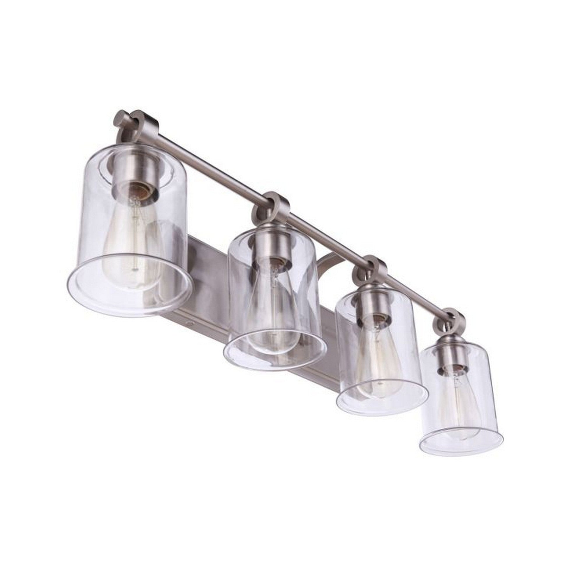 Craftmade Romero 30" 4-Light Brushed Polished Nickel Vanity Light With Clear Glass Shades