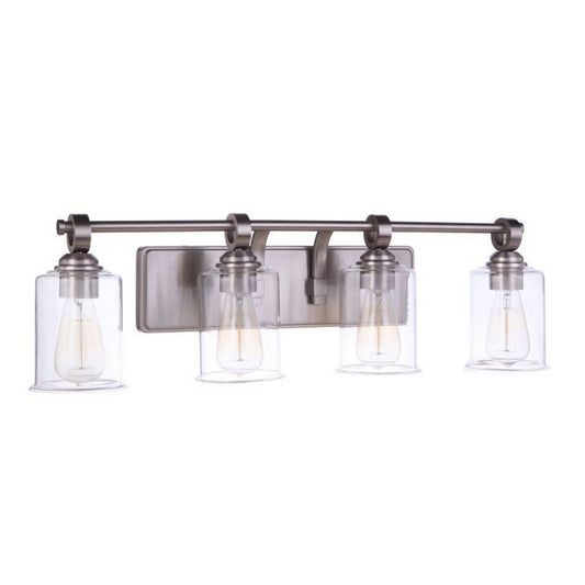 Craftmade Romero 30" 4-Light Brushed Polished Nickel Vanity Light With Clear Glass Shades