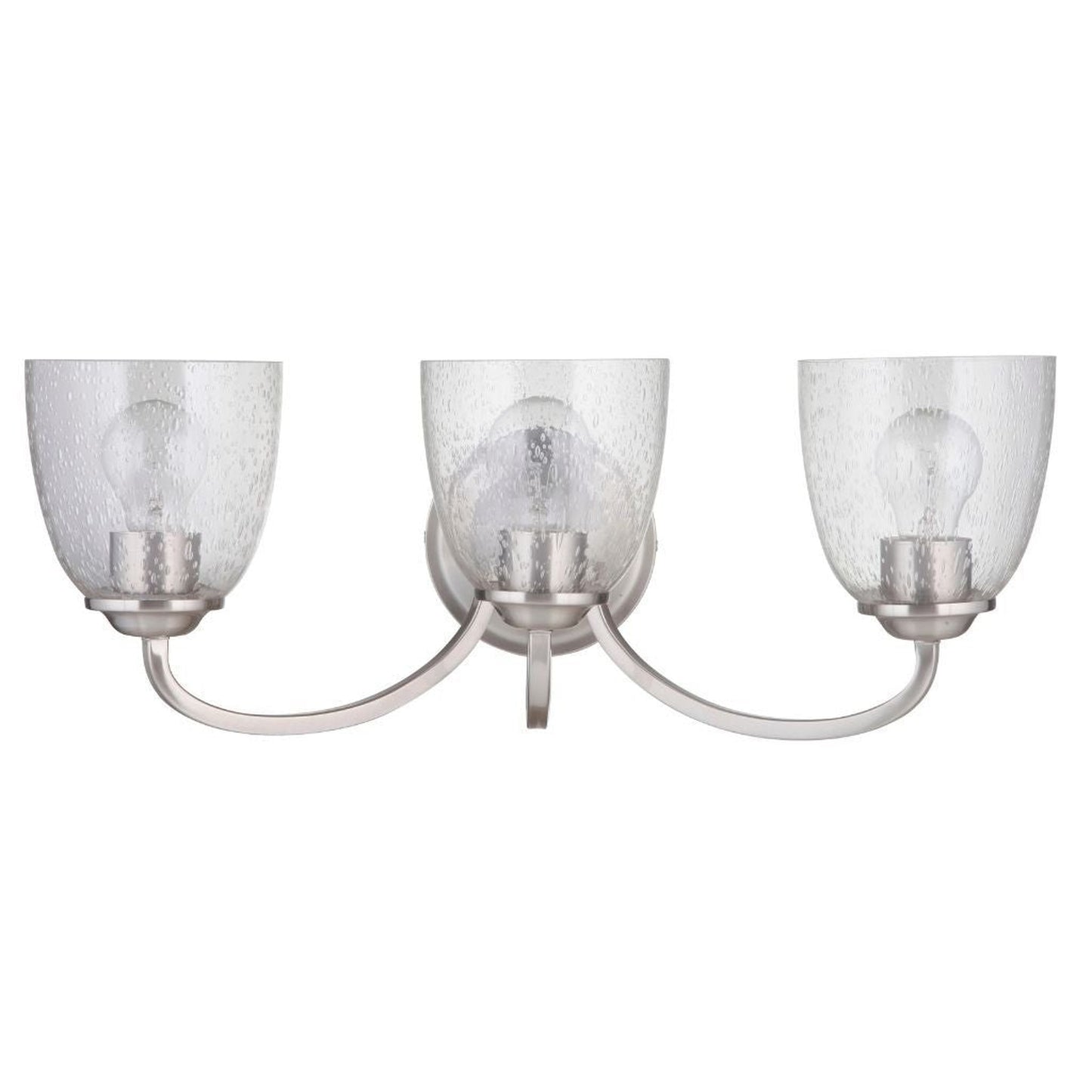 Craftmade Serene 23" 3-Light Brushed Polished Nickel Vanity Light With Clear Seeded Glass Shades
