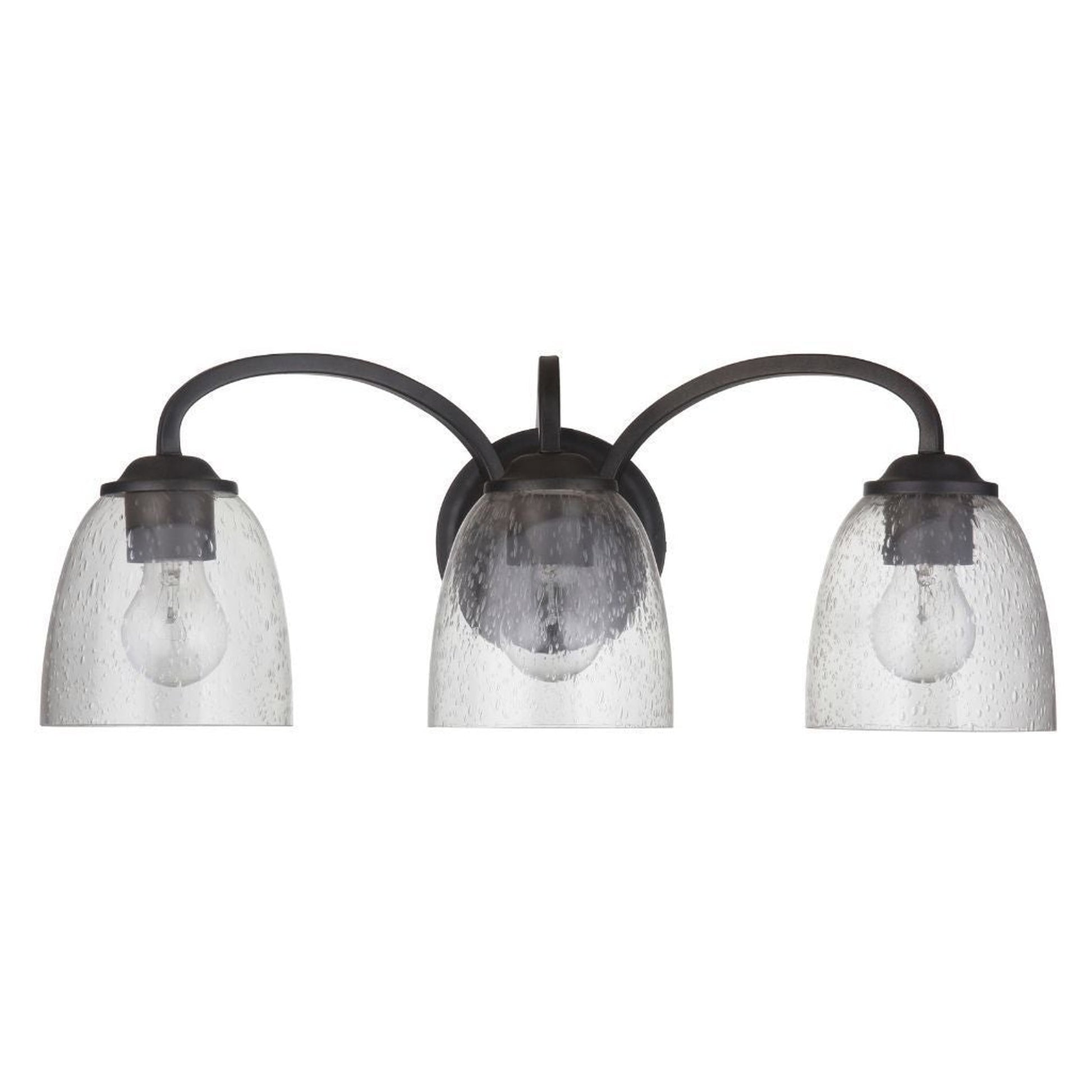 Craftmade Serene 23" 3-Light Espresso Vanity Light With Clear Seeded Glass Shades