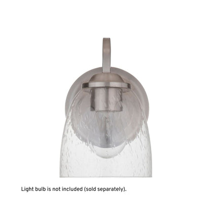 Craftmade Serene 6" x 9" 1-Light Brushed Polished Nickel Wall Sconce With Clear Seeded Glass Shade
