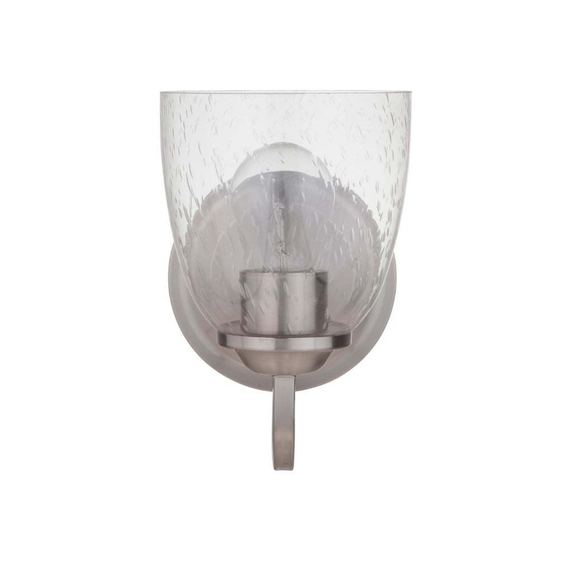 Craftmade Serene 6" x 9" 1-Light Brushed Polished Nickel Wall Sconce With Clear Seeded Glass Shade