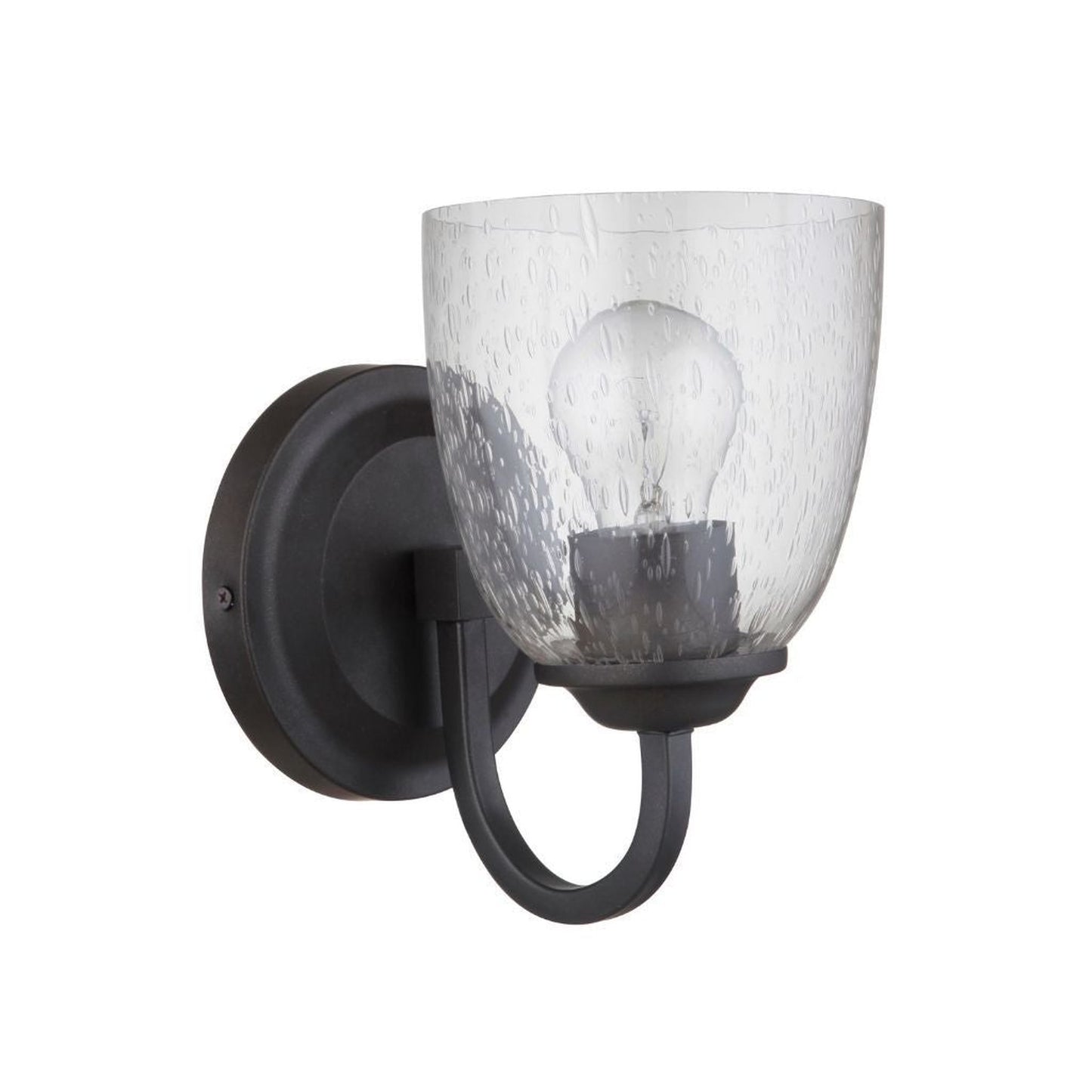 Craftmade Serene 6" x 9" 1-Light Espresso Wall Sconce With Clear Seeded Glass Shade