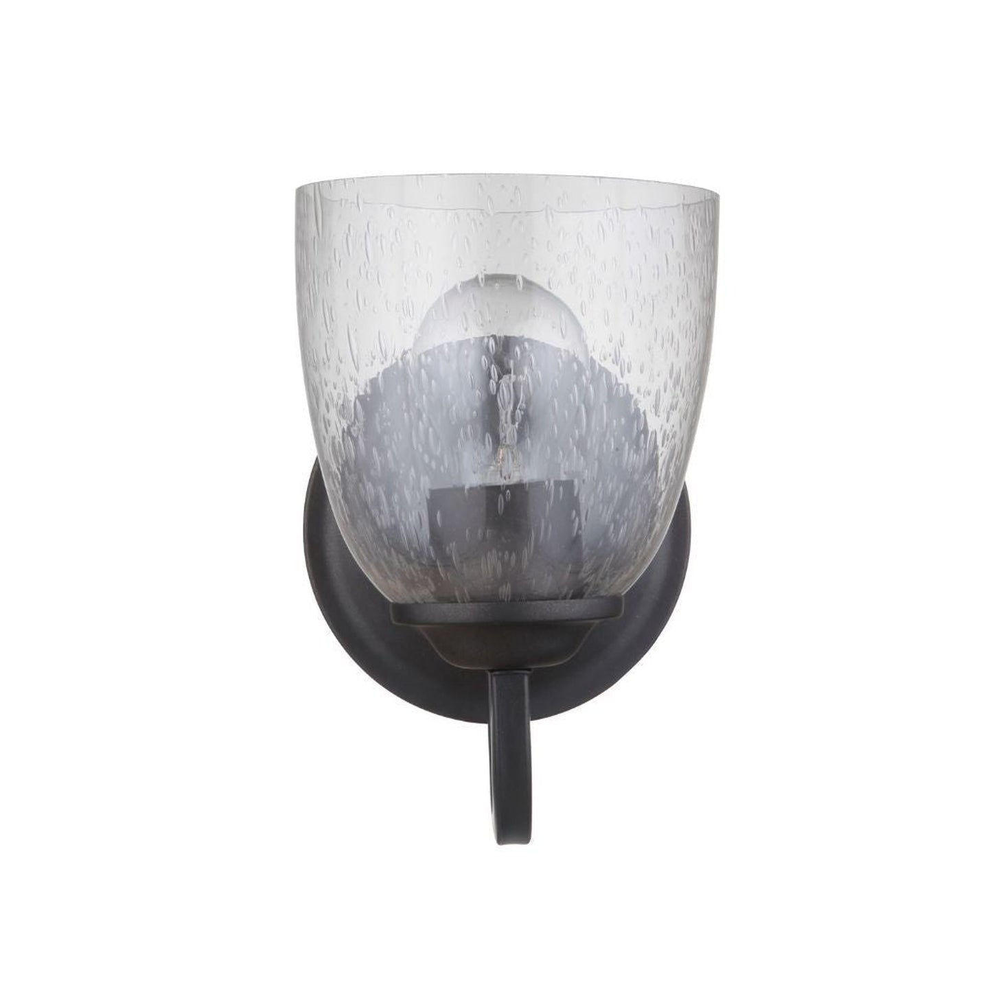 Craftmade Serene 6" x 9" 1-Light Espresso Wall Sconce With Clear Seeded Glass Shade