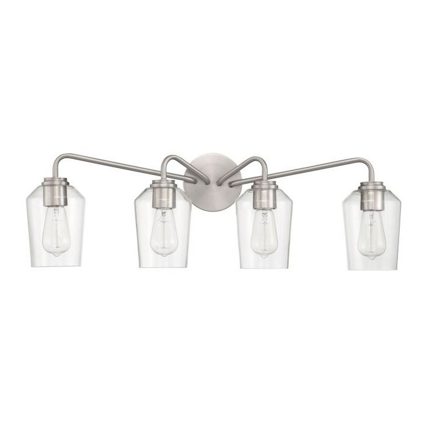 Craftmade Shayna 31" 4-Light Brushed Polished Nickel Vanity Light With Clear Glass Shades
