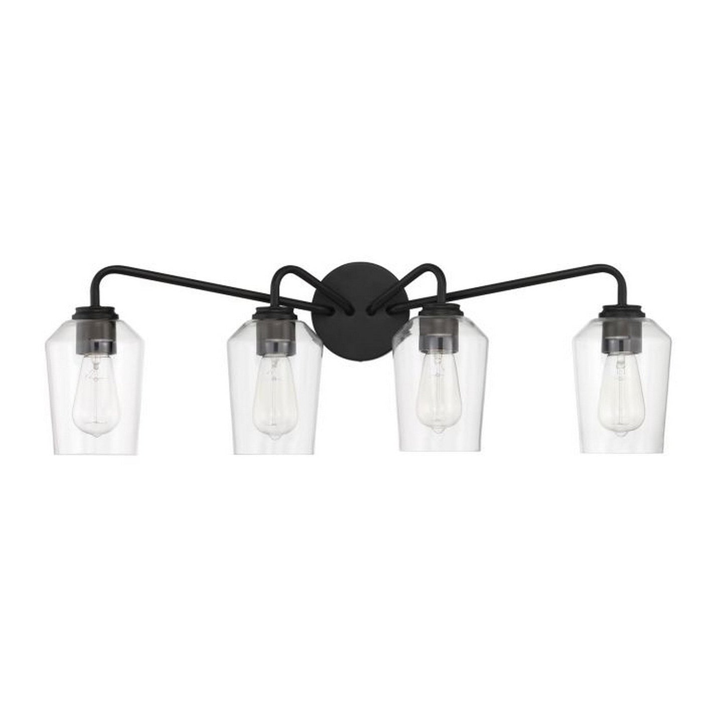 Craftmade Shayna 31" 4-Light Flat Black Vanity Light With Clear Glass Shades