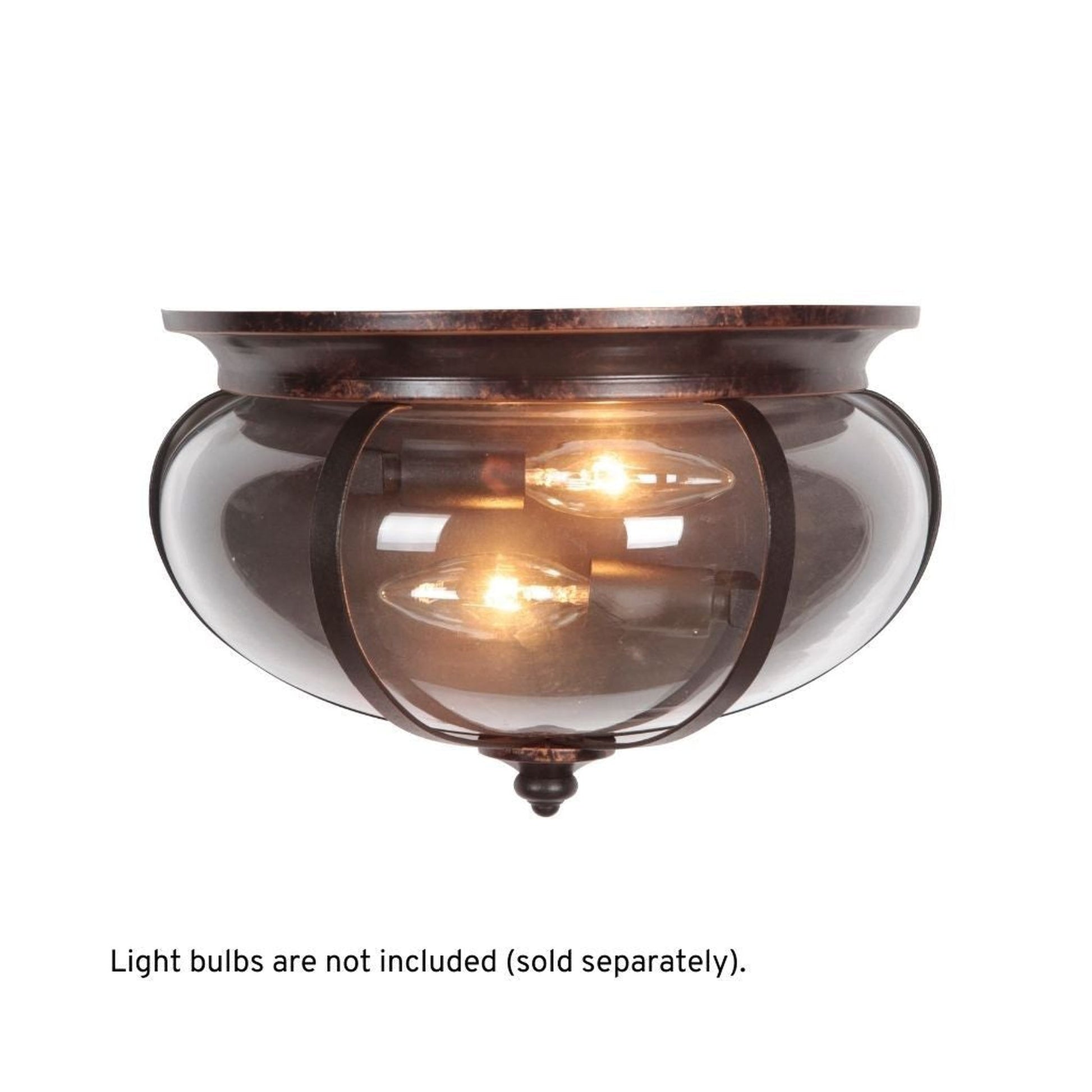 Craftmade Stafford 12" x 8" 2-Light Aged Bronze and Textured Black Wall Sconce With Half-Bowl Clear Glass Shade