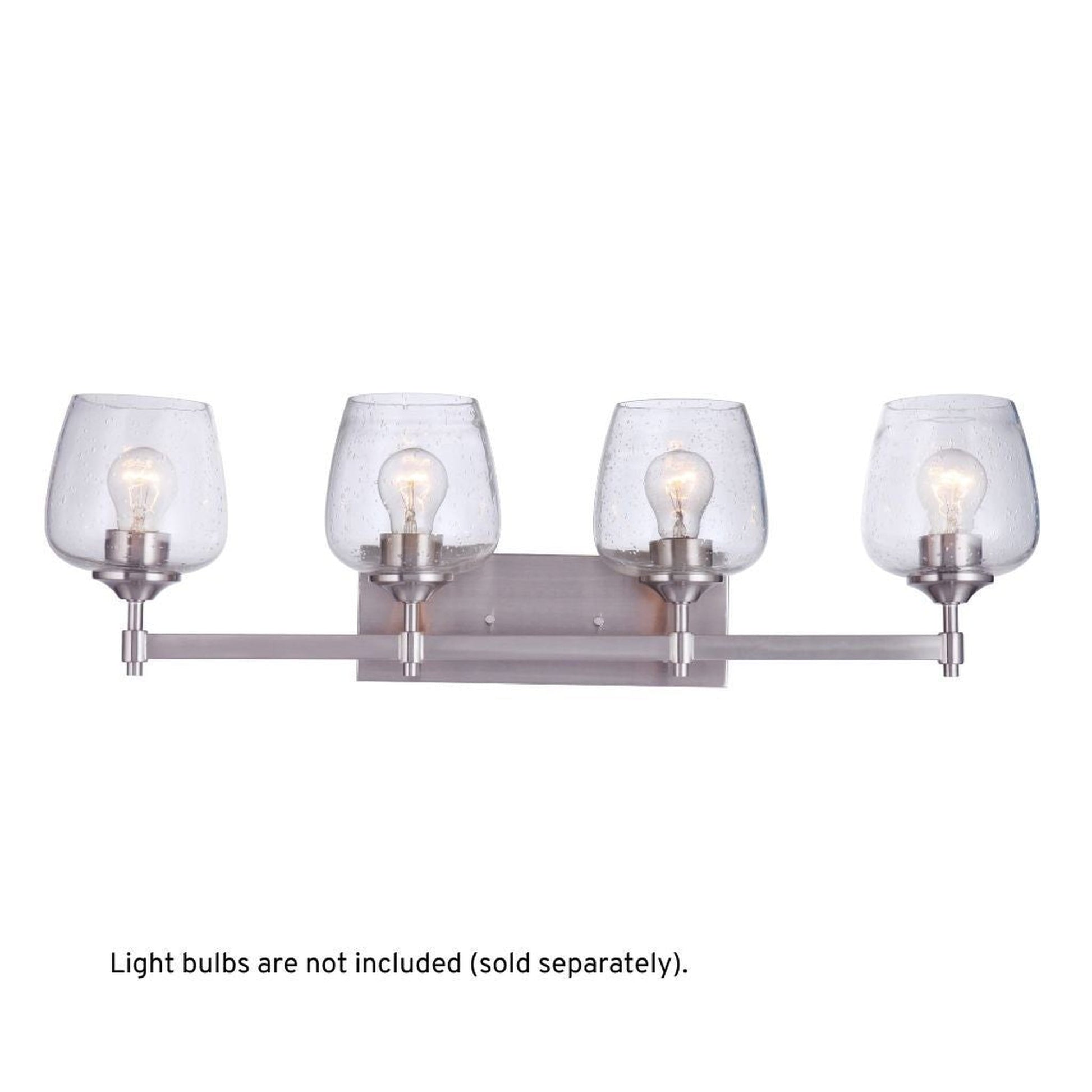 Craftmade Stellen 30" 4-Light Brushed Polished Nickel Vanity Light With Clear Seeded Glass Shades
