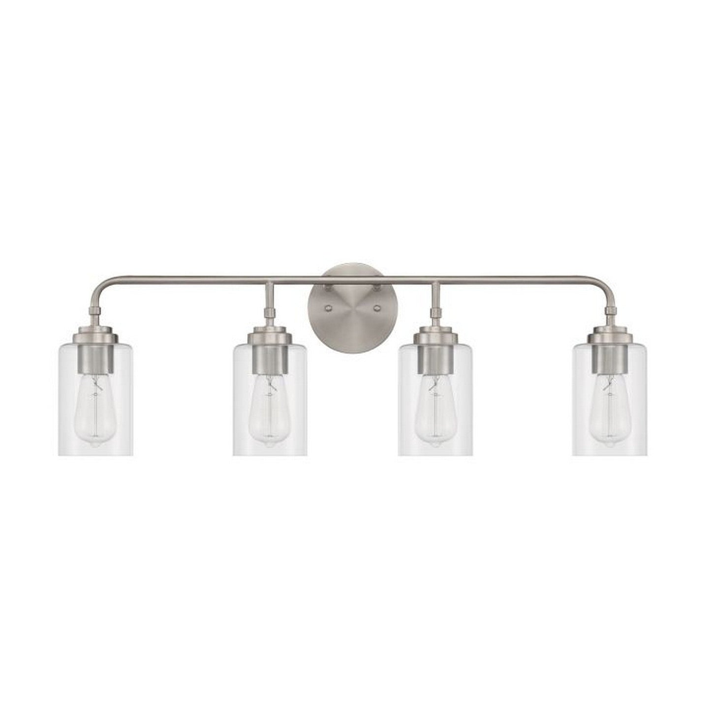 Craftmade Stowe 31" 4-Light Brushed Polished Nickel Vanity Light With Clear Glass Shades