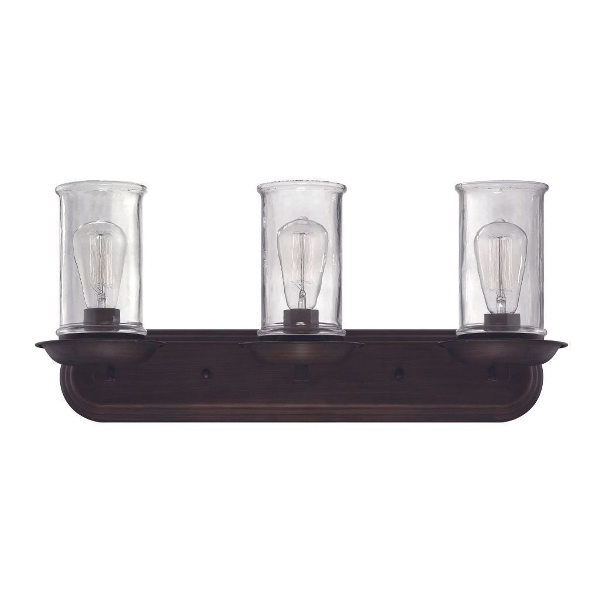 Craftmade Thornton 25" 3-Light Aged Brushed Bronze Vanity Light With Antique Clear Glass Shades