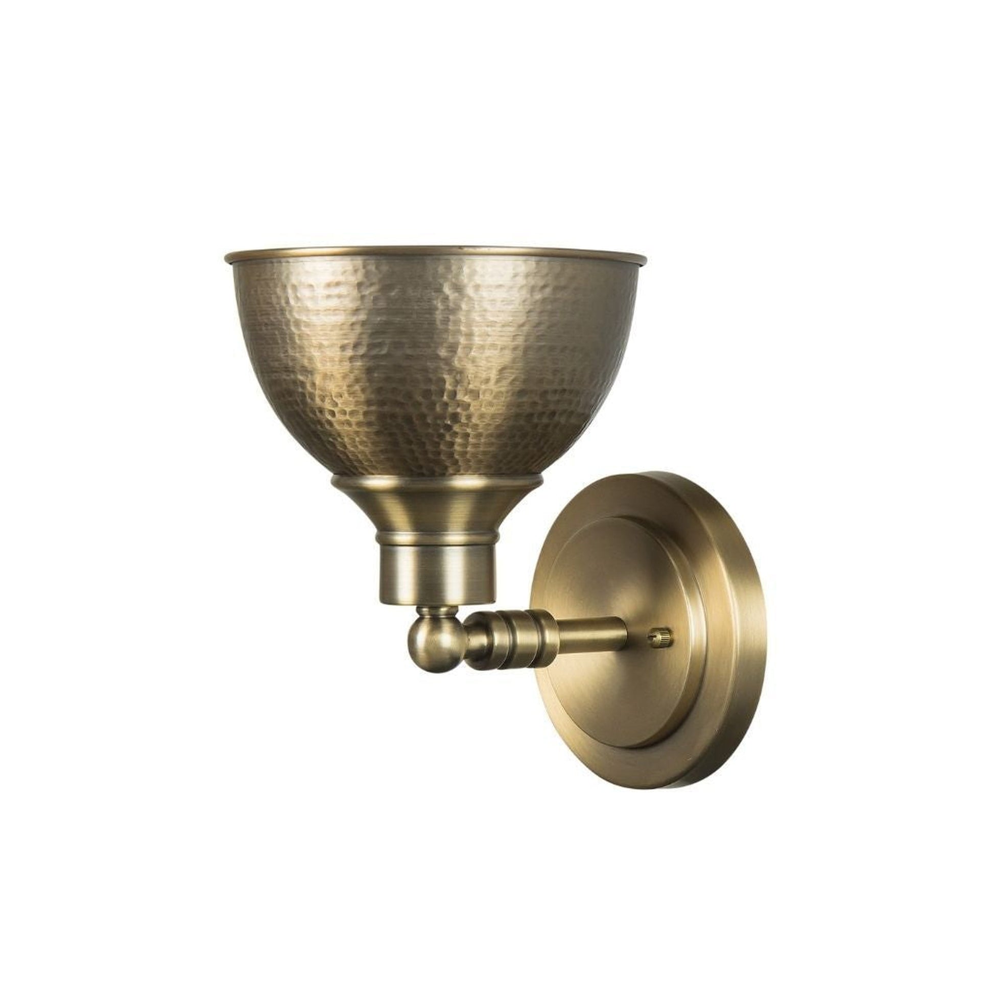 Craftmade Timarron 8" x 10" 1-Light Legacy Brass Wall Sconce With Hammered Metal Shade