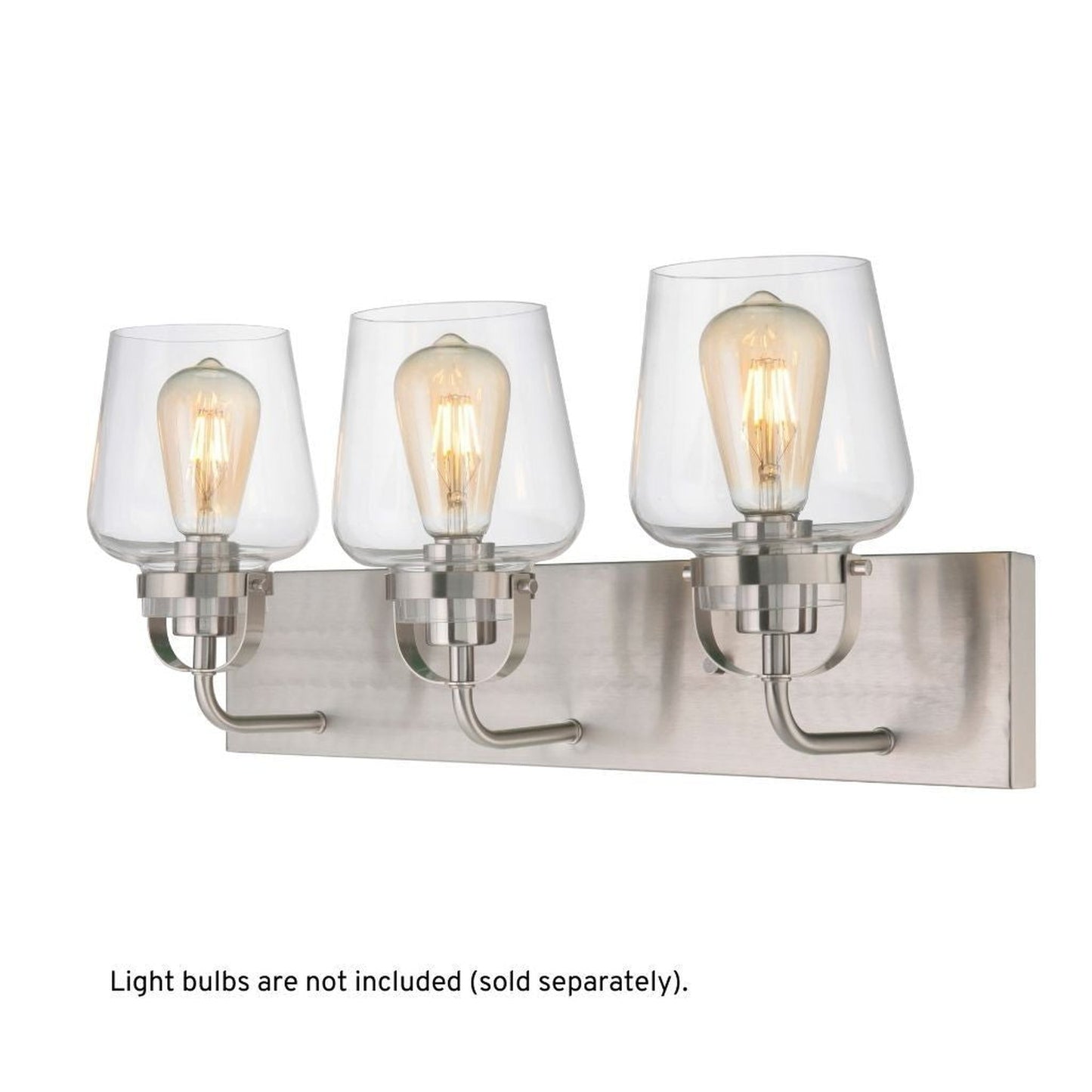 Craftmade Trystan 22" 3-Light Brushed Polished Nickel Vanity Light With Clear Glass Shades
