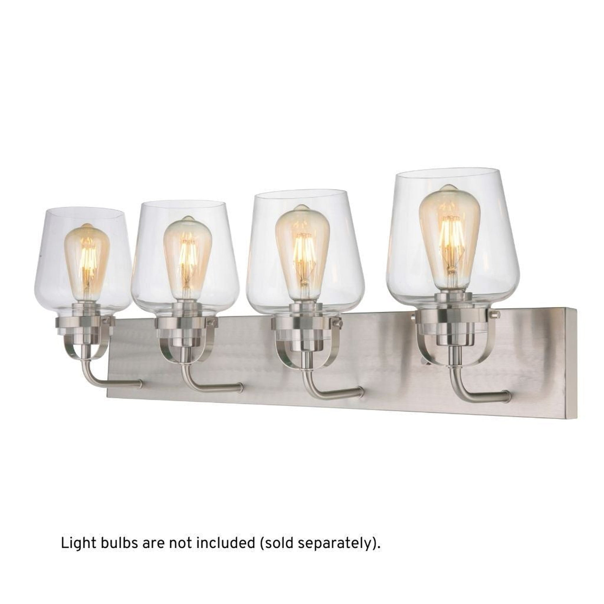 Craftmade Trystan 30" 4-Light Brushed Polished Nickel Vanity Light With Clear Glass Shades