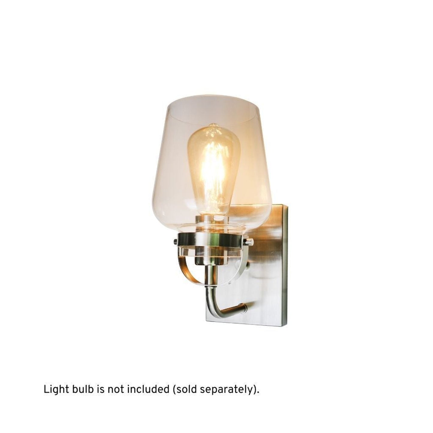 Craftmade Trystan 5" x 10" 1-Light Brushed Polished Nickel Wall Sconce With Clear Glass Shade