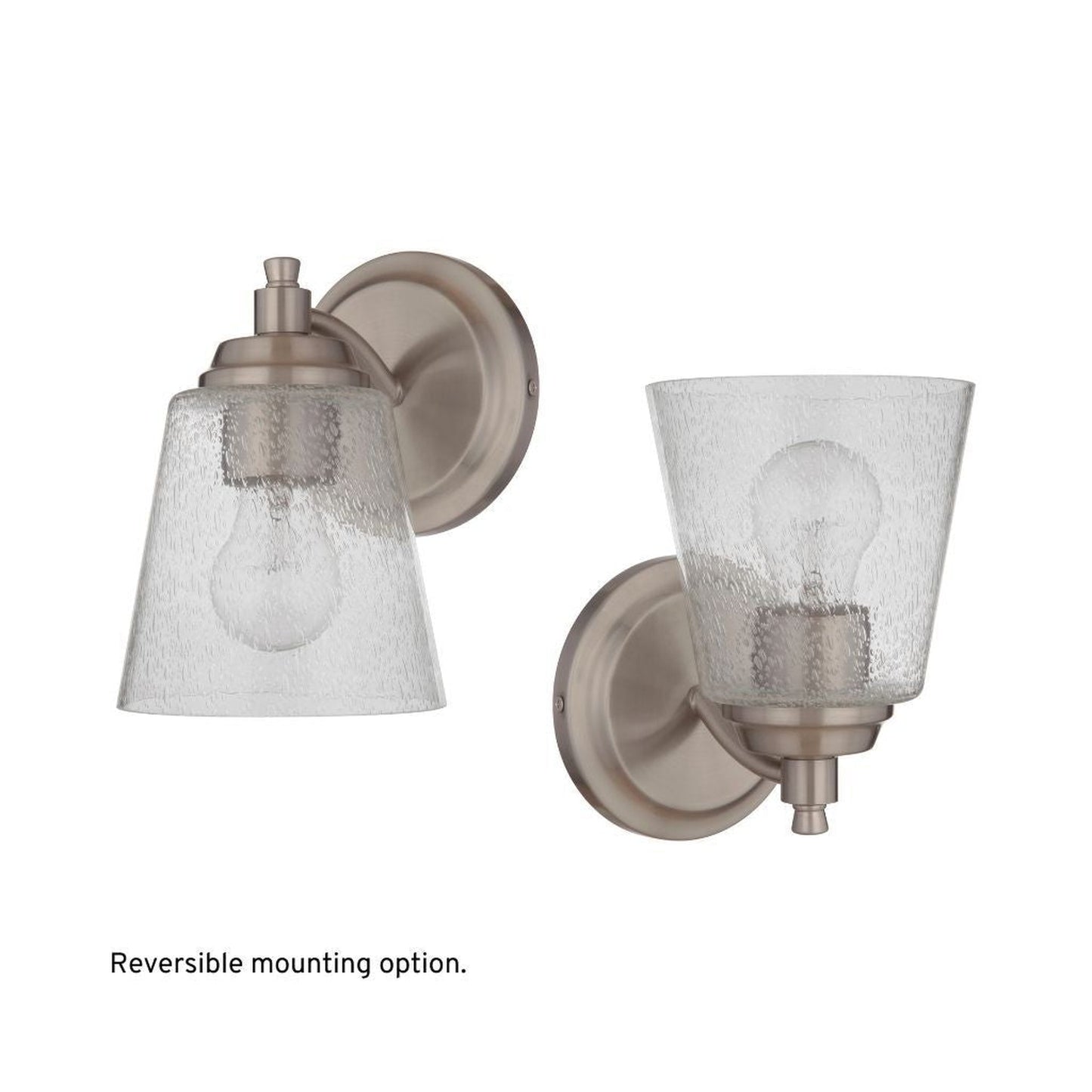 Craftmade Tyler 6" x 10" 1-Light Brushed Polished Nickel Wall Sconce With Clear Seeded Glass Shade