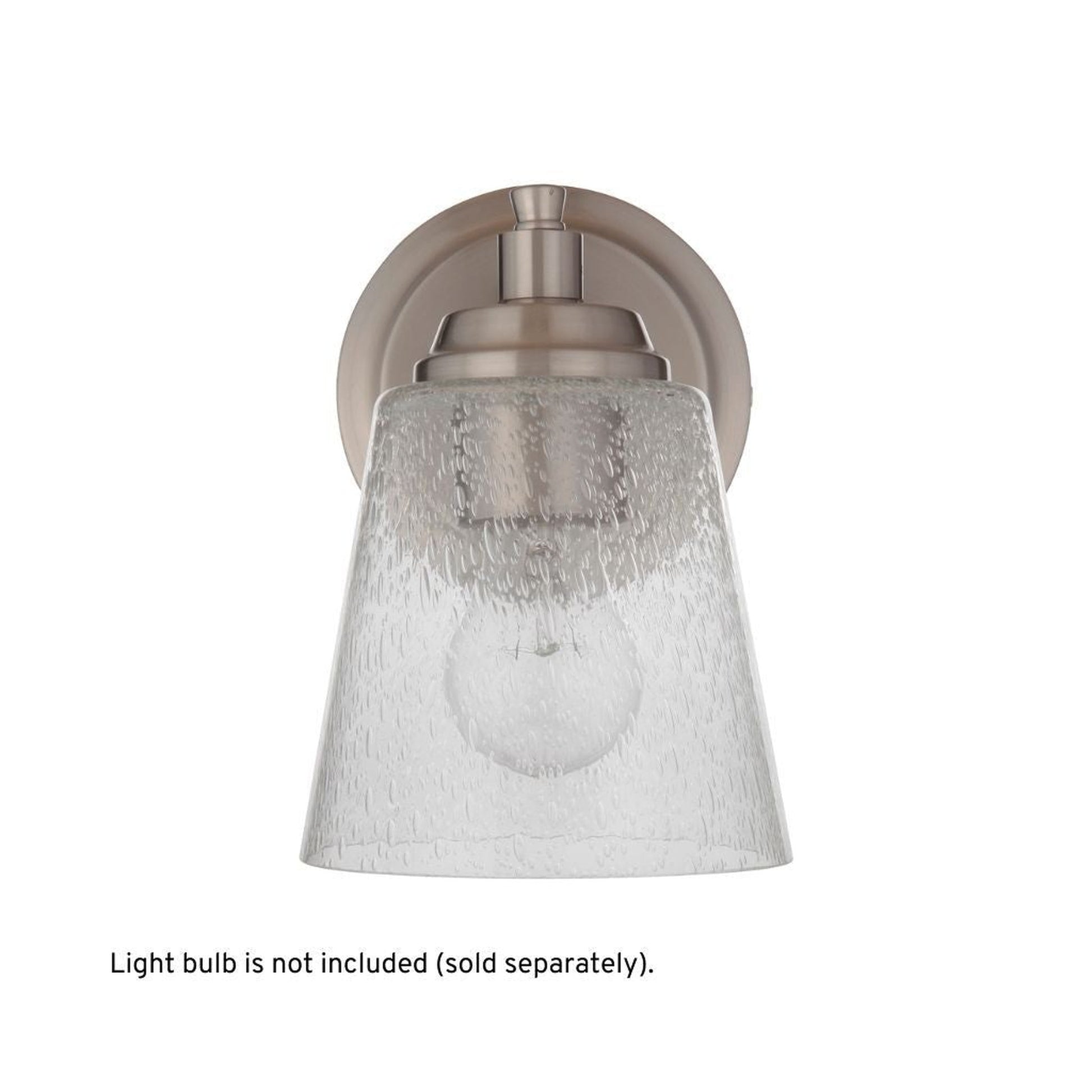 Craftmade Tyler 6" x 10" 1-Light Brushed Polished Nickel Wall Sconce With Clear Seeded Glass Shade