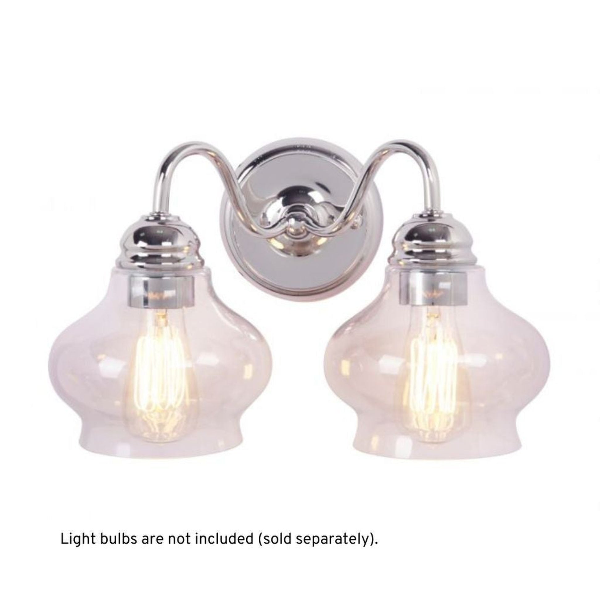 Craftmade Yorktown 14" 2-Light Polished Nickel Vanity Light With Antique Clear Glass Shades