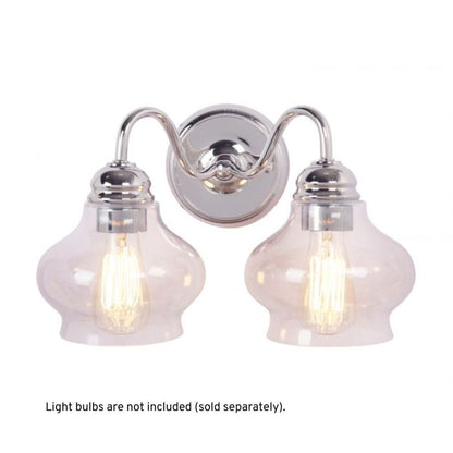 Craftmade Yorktown 14" 2-Light Polished Nickel Vanity Light With Antique Clear Glass Shades