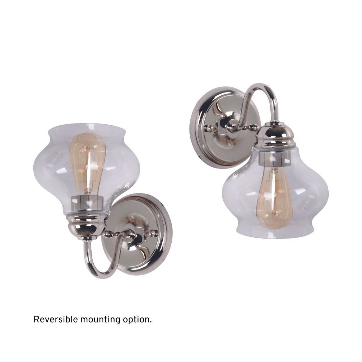 Craftmade Yorktown 6" x 9" 1-Light Polished Nickel Wall Sconce With Antique Clear Glass Shade