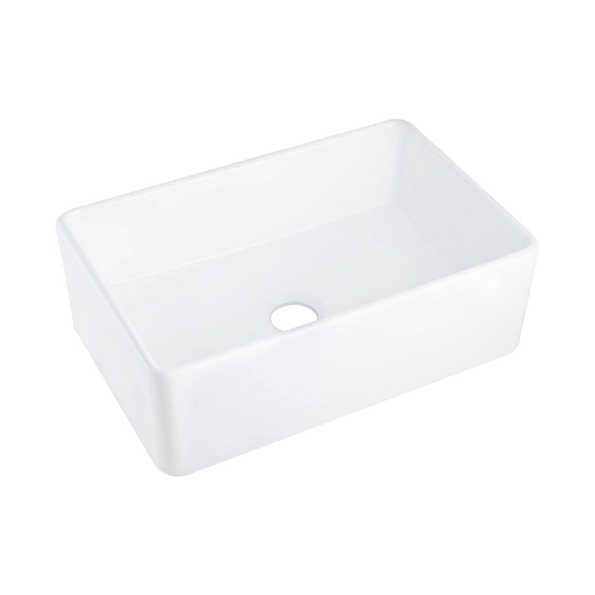 DeerValley DV-1K016 19" x 30" x 10" White Ceramic Farmhouse Single Kitchen Sink With Apron Front Designed