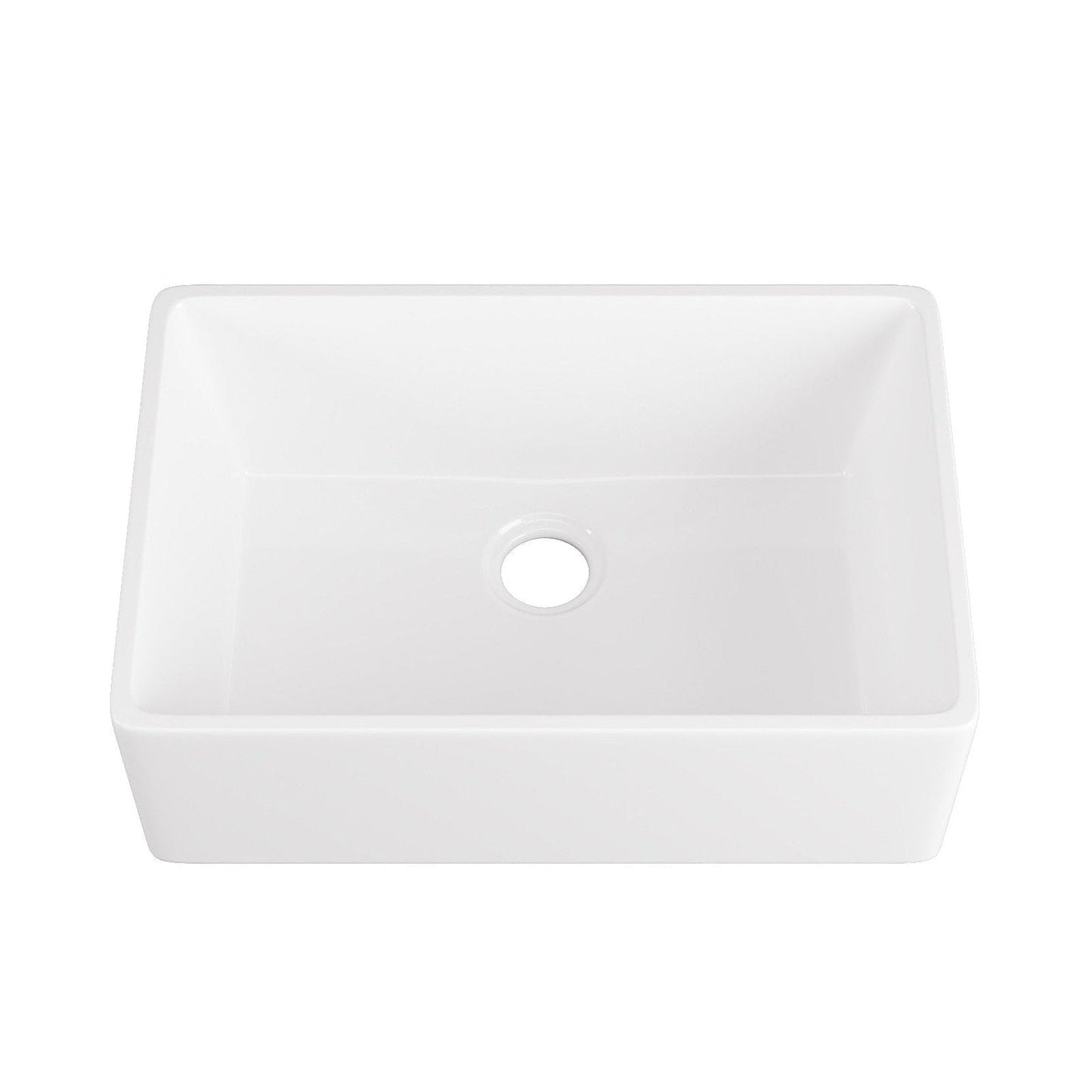 DeerValley DV-1K116 16" x 22" x 8" White Ceramic Farmhouse Single Kitchen Sink With Apron Front Designed