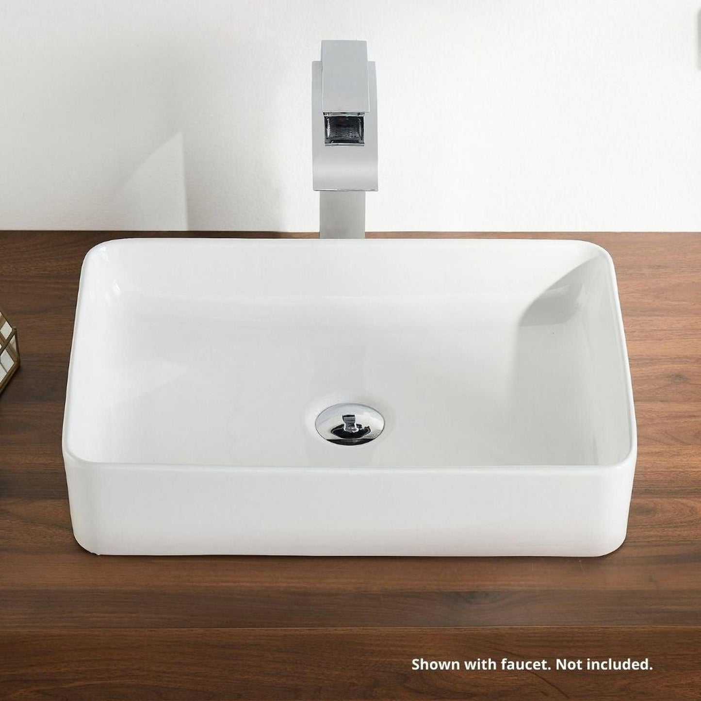 DeerValley DV-1V032 14" x 20" x 4" White Rectangular Ceramic Vessel Sink