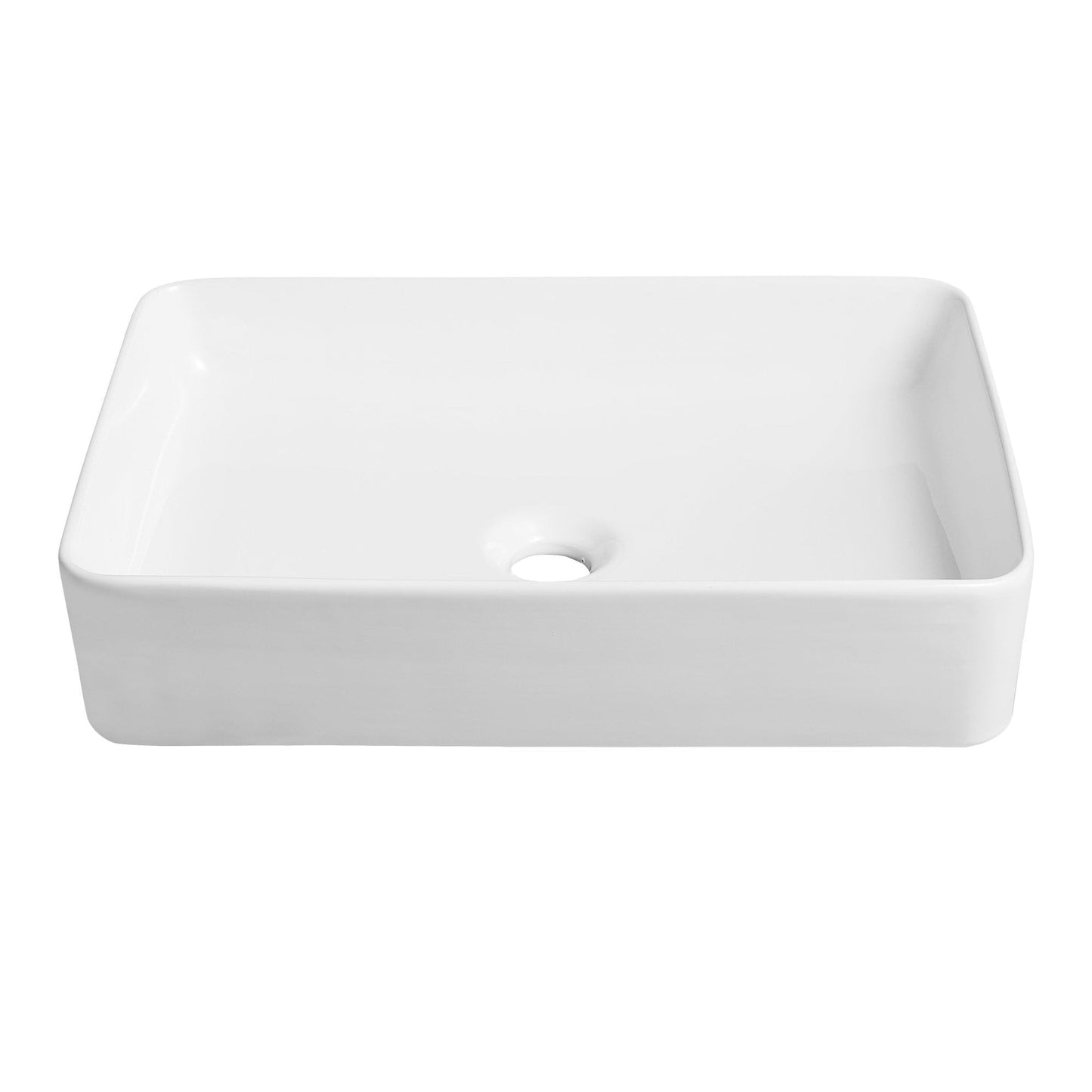 DeerValley DV-1V032 14" x 20" x 4" White Rectangular Ceramic Vessel Sink