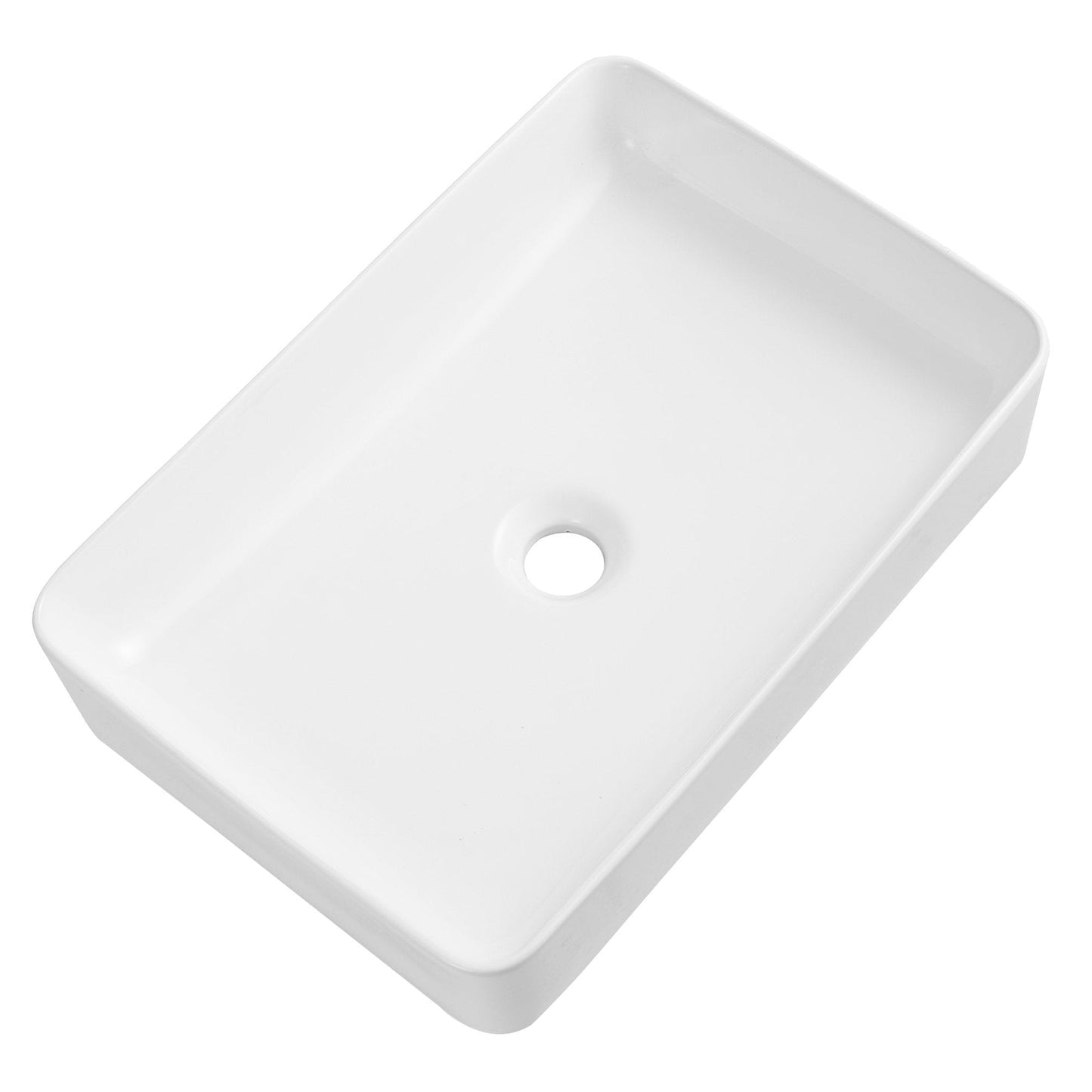 DeerValley DV-1V032 14" x 20" x 4" White Rectangular Ceramic Vessel Sink