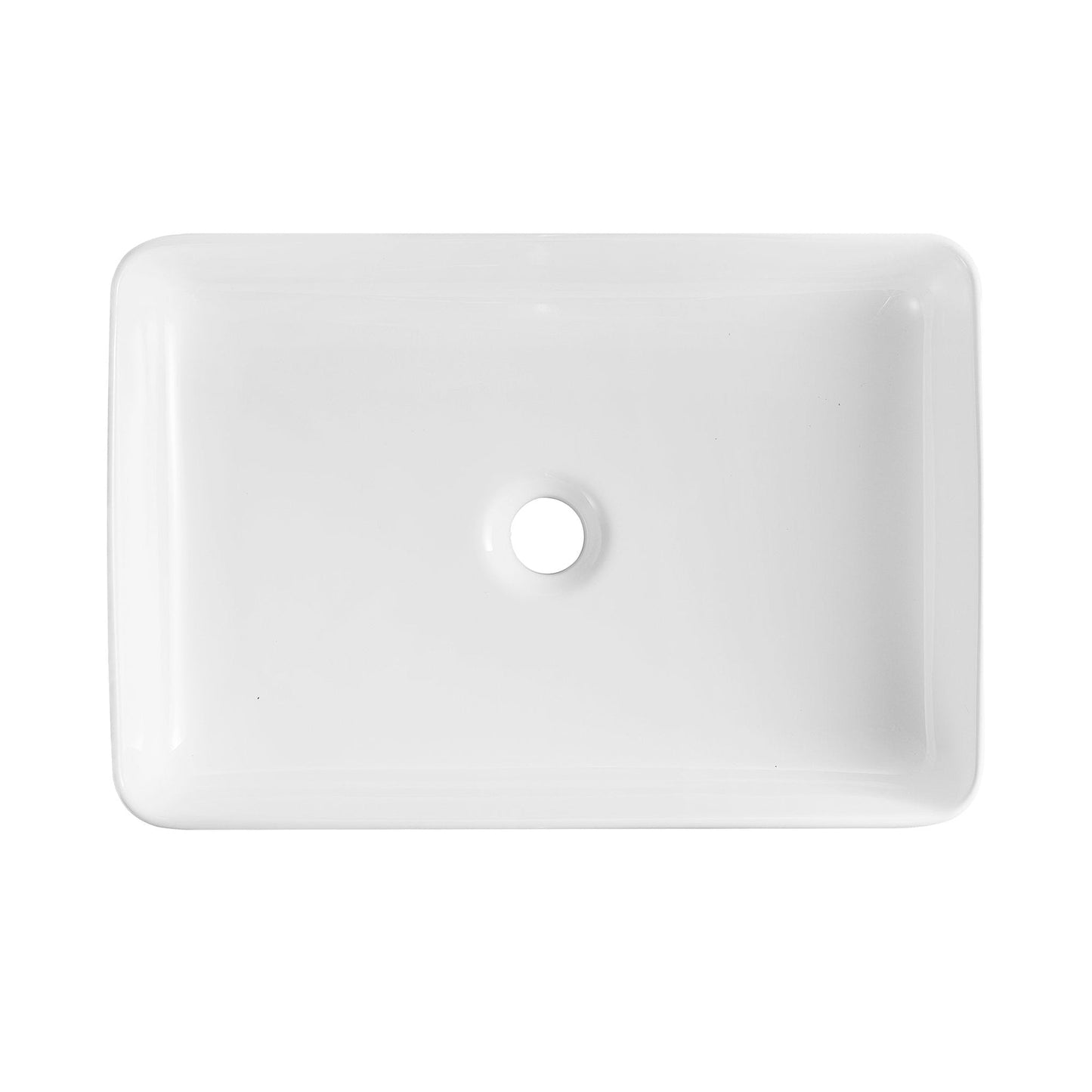 DeerValley DV-1V032 14" x 20" x 4" White Rectangular Ceramic Vessel Sink