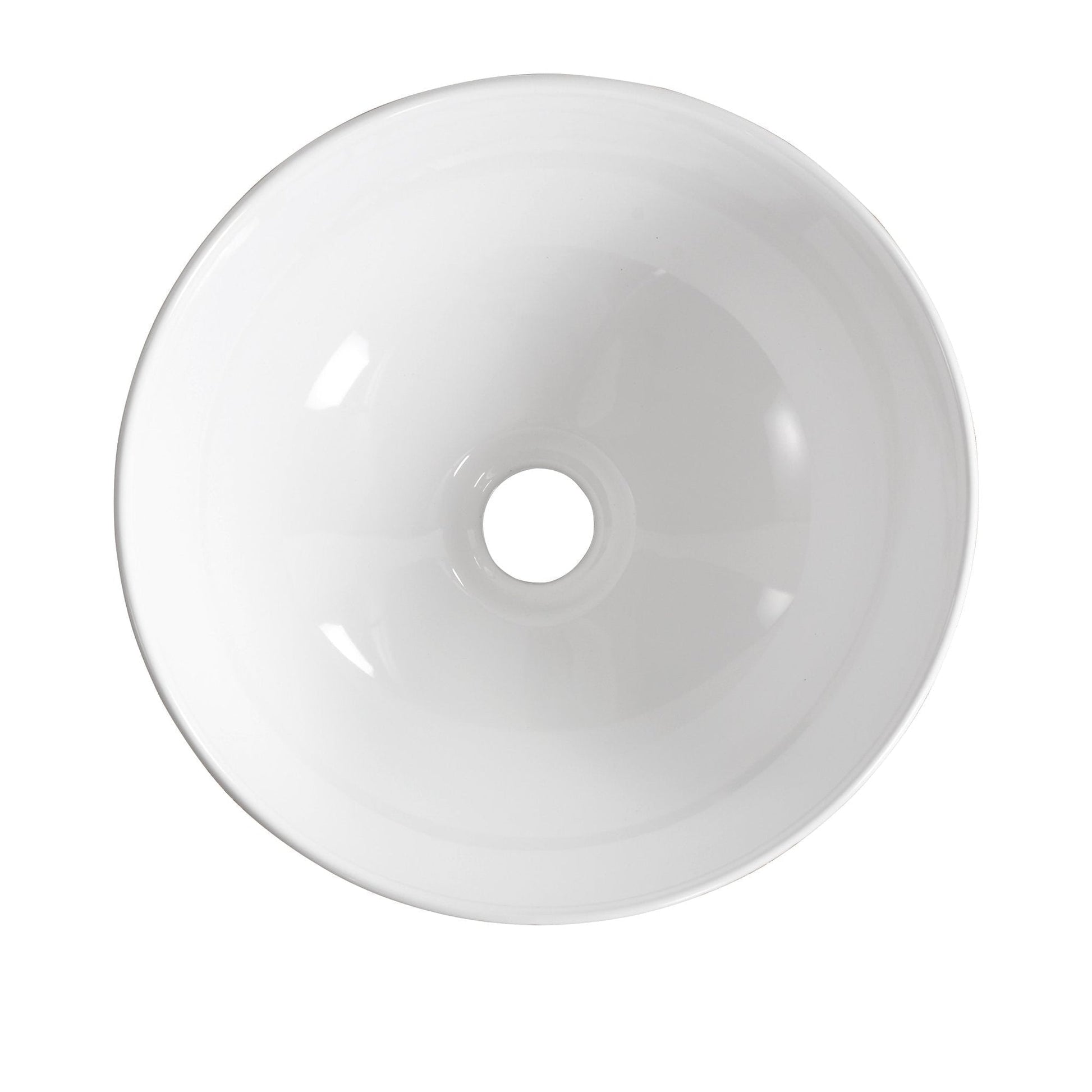 DeerValley DV-1V061 13" x 13" x 5.5" White Round Ceramic Vessel Sink