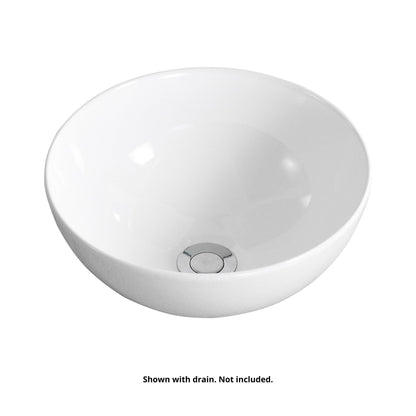 DeerValley DV-1V061 13" x 13" x 5.5" White Round Ceramic Vessel Sink