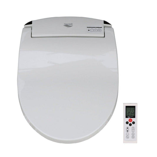 Dignity Solutions Cascade 3000 19" Round White Electric Bidet Toilet Seat With Small Remote Control