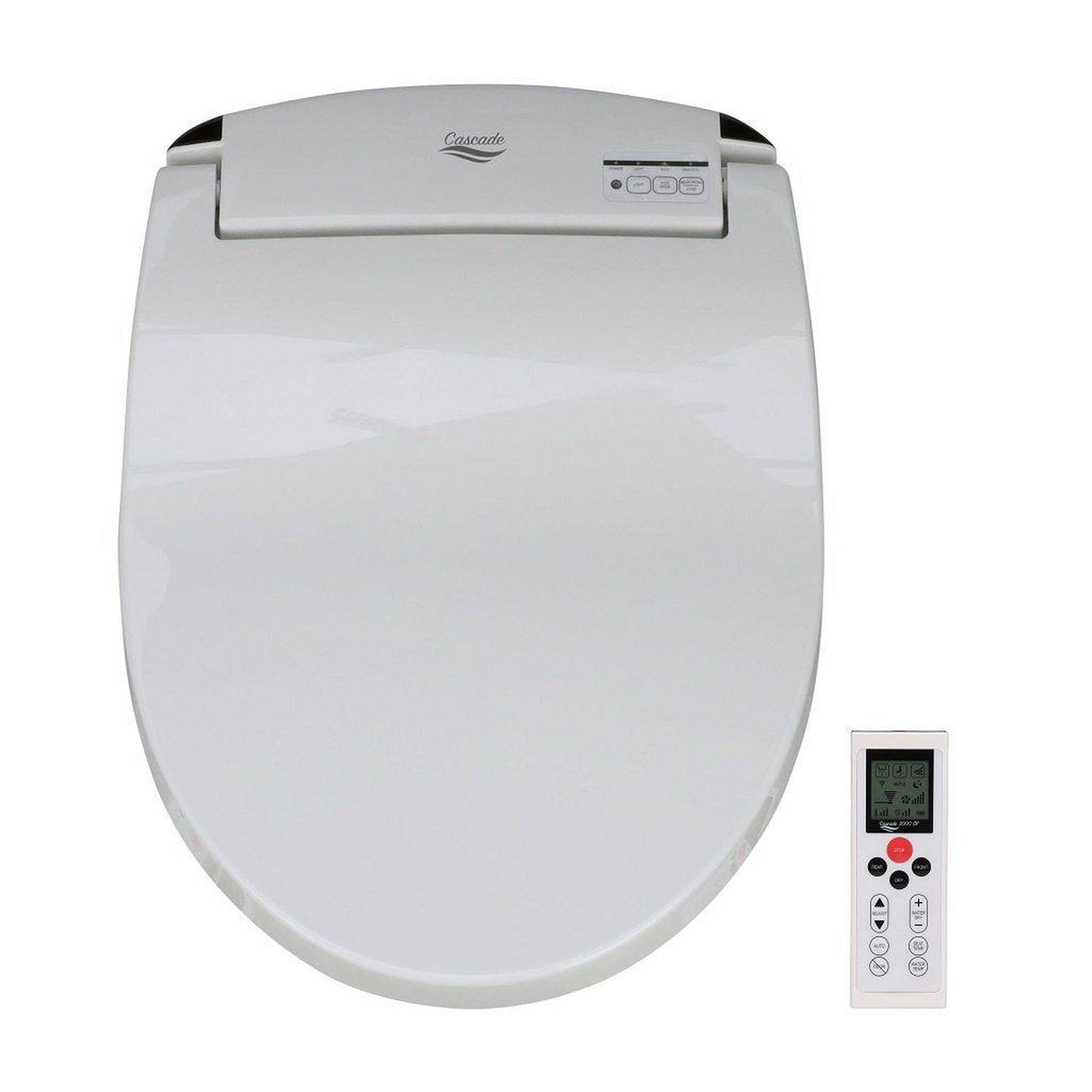 Dignity Solutions Cascade 3000 21" Elongated White Electric Bidet Toilet Seat With Small Remote Control