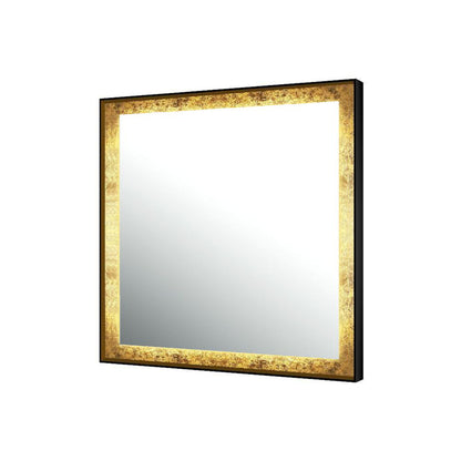 DreamWerks 32" W x 32" H LED Mirror with Gold Rimming
