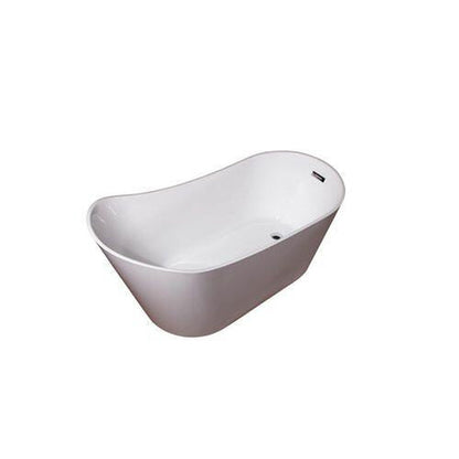 DreamWerks 66.9" Glossy White Acrylic Curved Flatbottom Bathtub