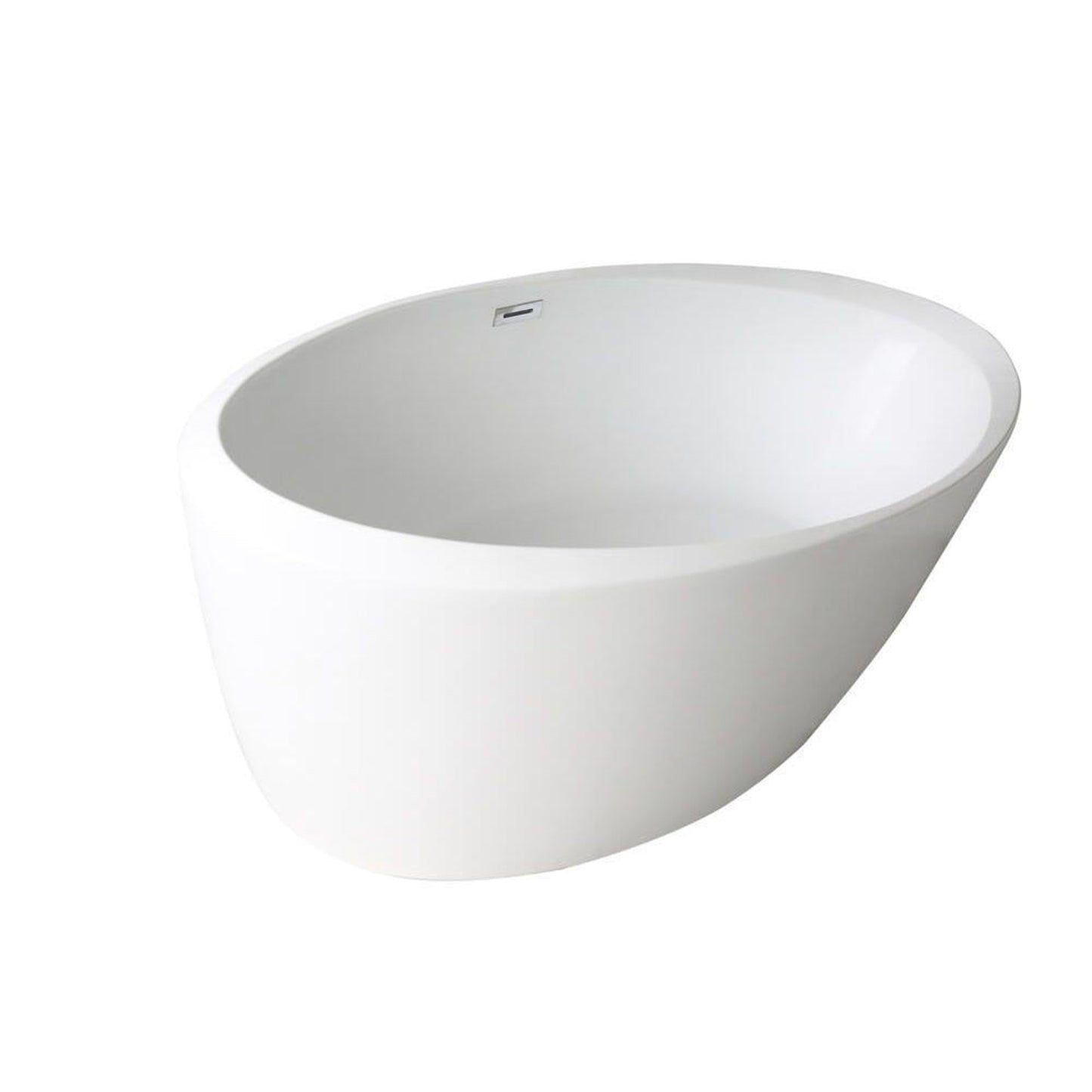 DreamWerks 66.9" Glossy White Acrylic Flatbottom Oval Bathtub
