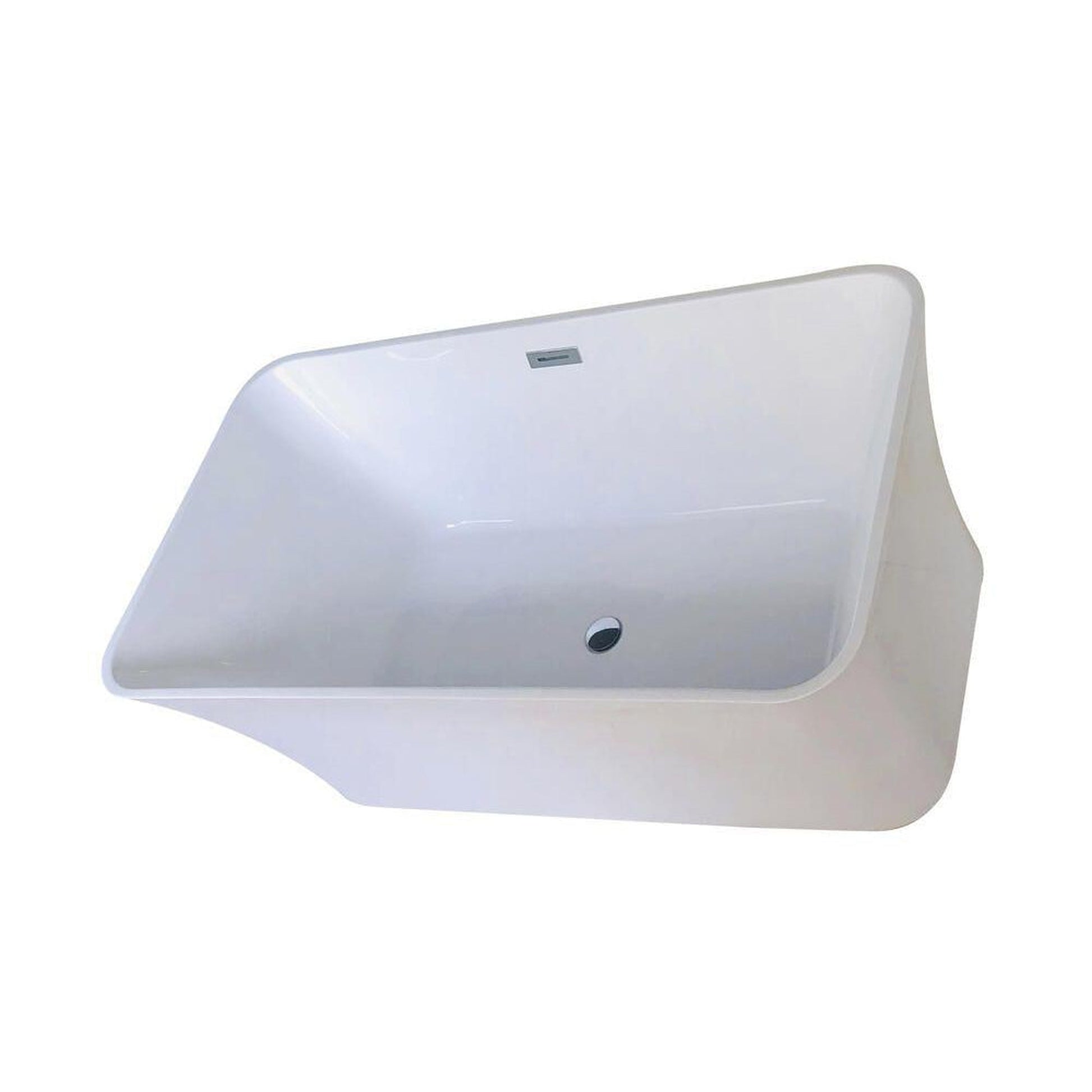 DreamWerks 66.9" Glossy White Acrylic Rectangular Flatbottom Bathtub