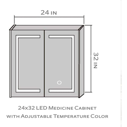 DreamWerks Glenn 24" W x 32" H LED Medicine Cabinet