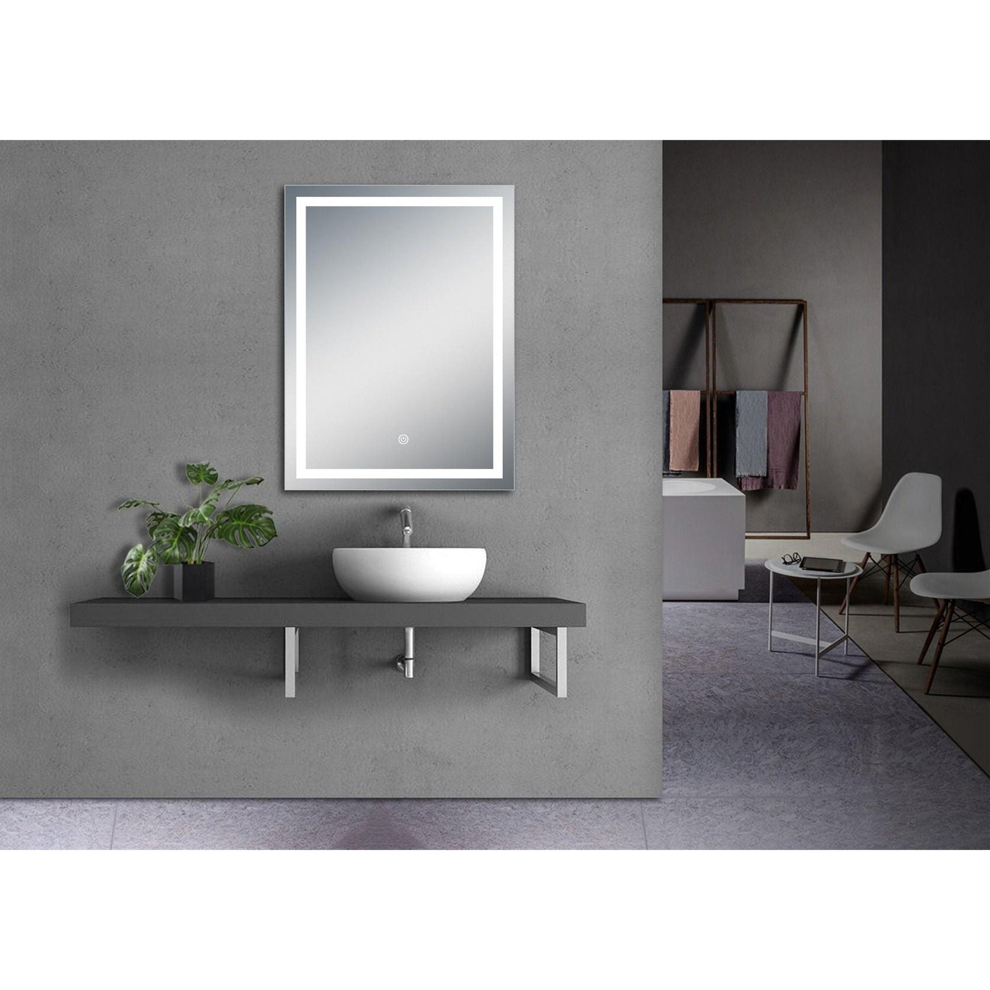 DreamWerks Riga 32" W x 32" H LED Mirror with Dimmer and Defogger